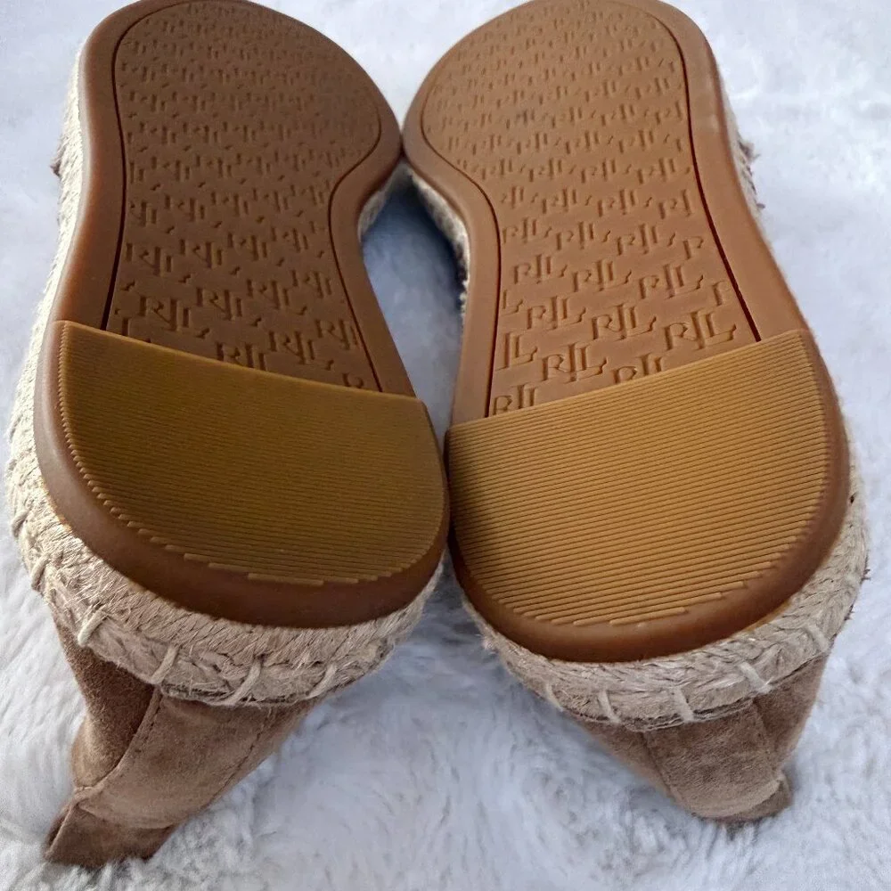 Lauren Ralph Lauren Cameryn III Chestnut Suede Espadrille size:7.5 - Picture 10 of 12